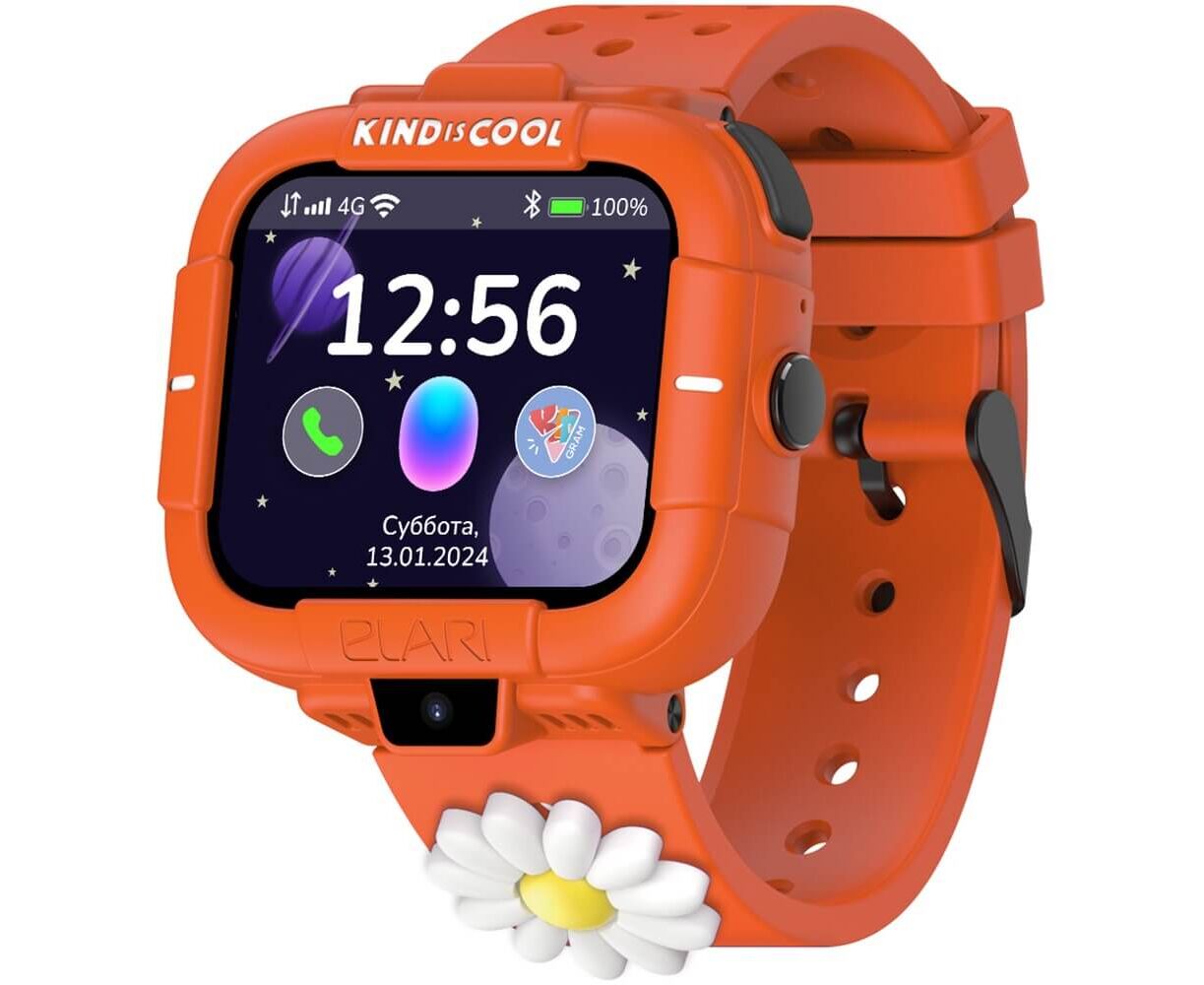 Smart-часы ELARI Маша и Медведь 1.76" (KP-MB-ORG) оранжевый/оранжевый