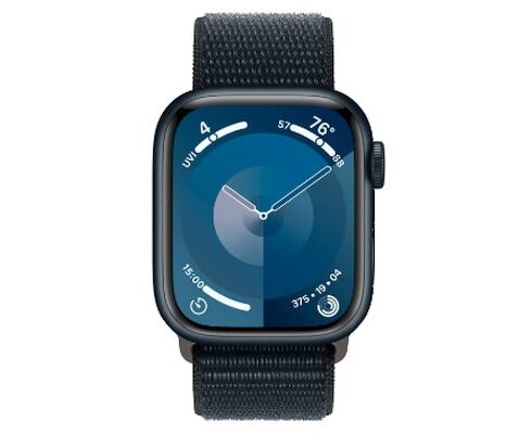 Smart-часы Apple Watch Series 9 A2978 (MR8 Y3 LL/A) 41мм OLED корп.темная ночь Sport Loop рем.темная ночь разм.брасл.:130-200мм