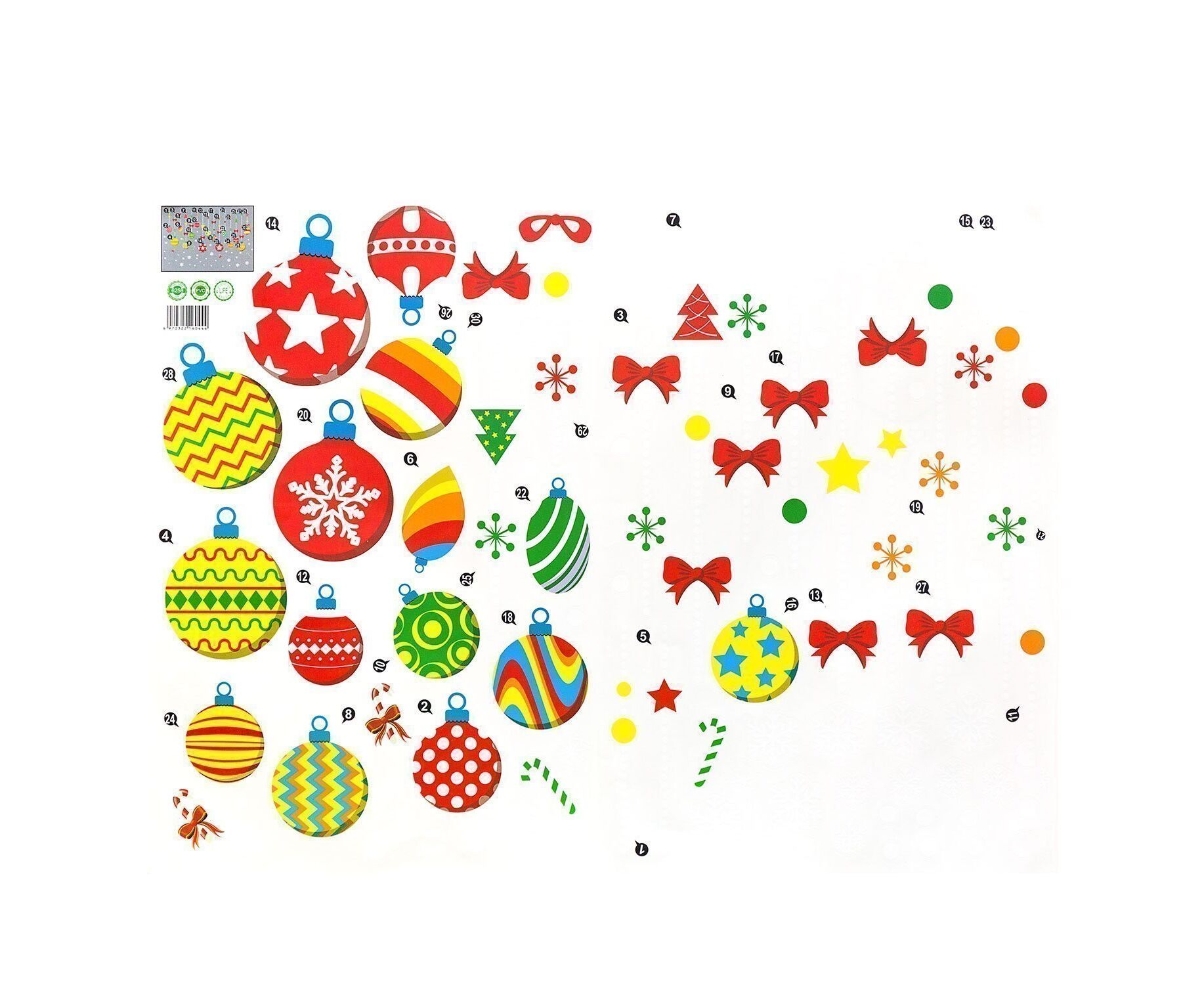 Наклейка - витражная 06 New Year (multicolor) (211375)