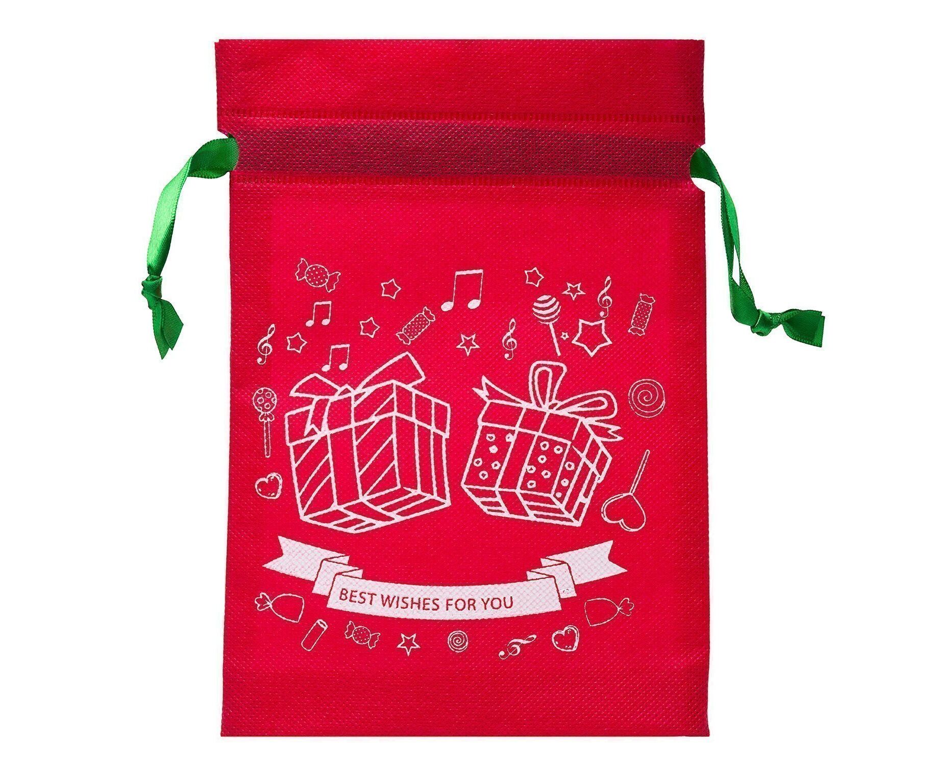 Подарочная упаковка - новогодний мешок New Year 02 (15x22cm) (red) (003) (211726)