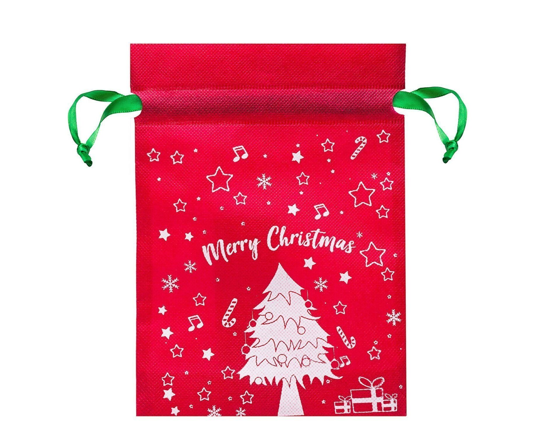 Подарочная упаковка - новогодний мешок New Year 02 (15x22cm) (red) (002) (211725)