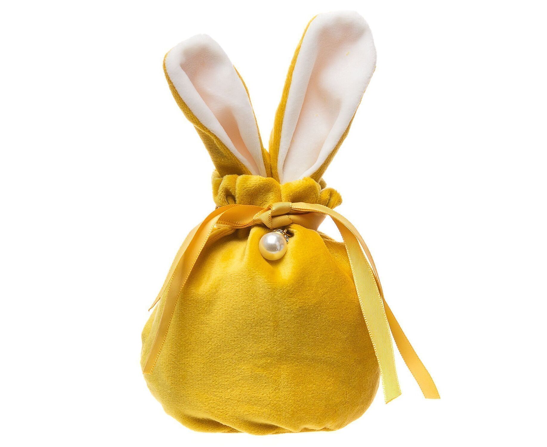 Подарочная упаковка - новогодний мешок с ушами Зайка 02 New Year (10x13cm) (yellow) (211742)