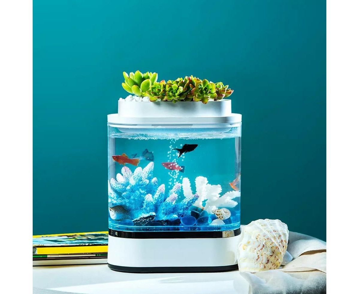 Акваферма Xiaomi Geometry Mini Lazy Fish Tank Pro C300, White CN