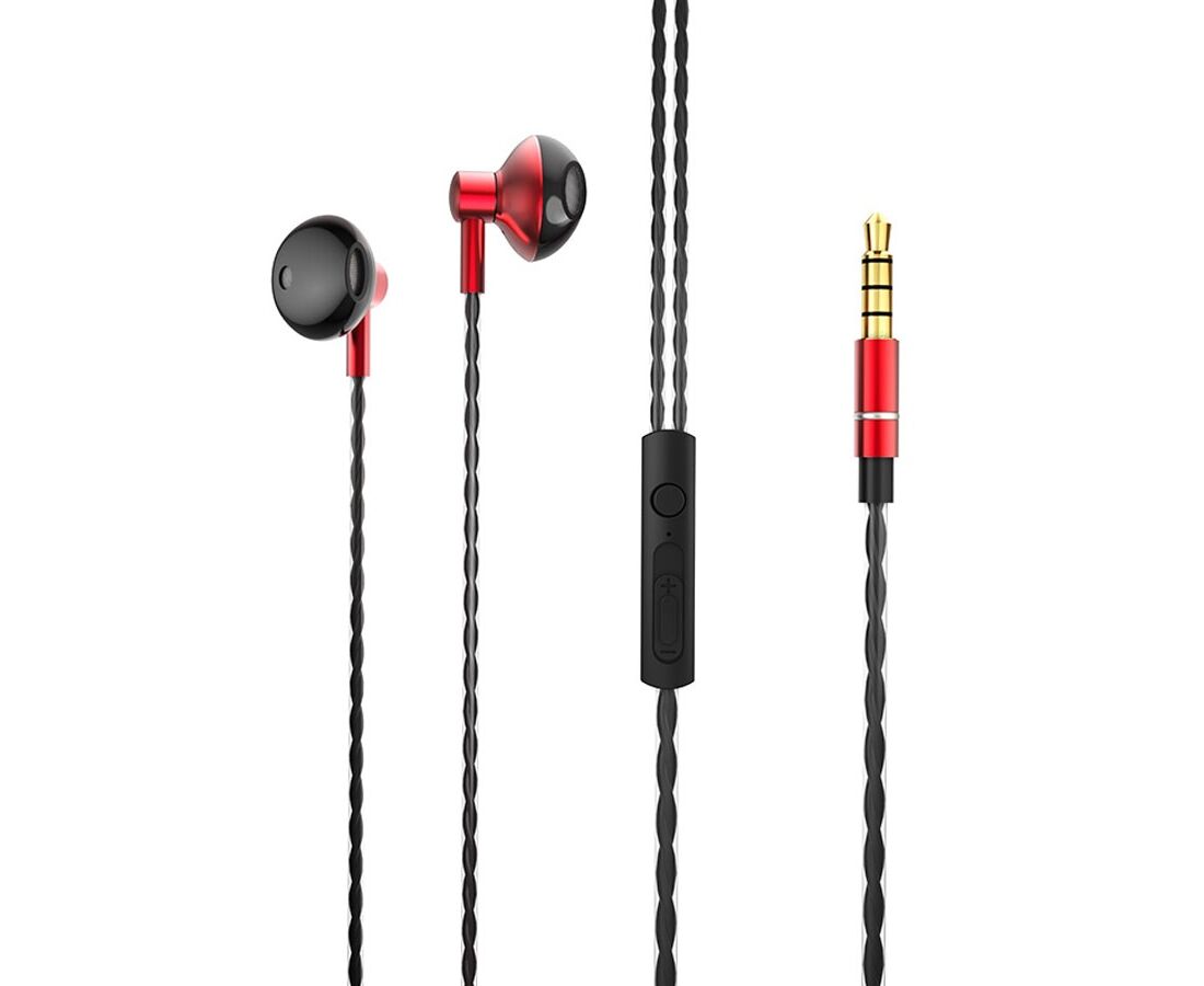 Проводные наушники BOROFONE BM14 Skymelody, Jack 3.5mm, 1.2 м, красный