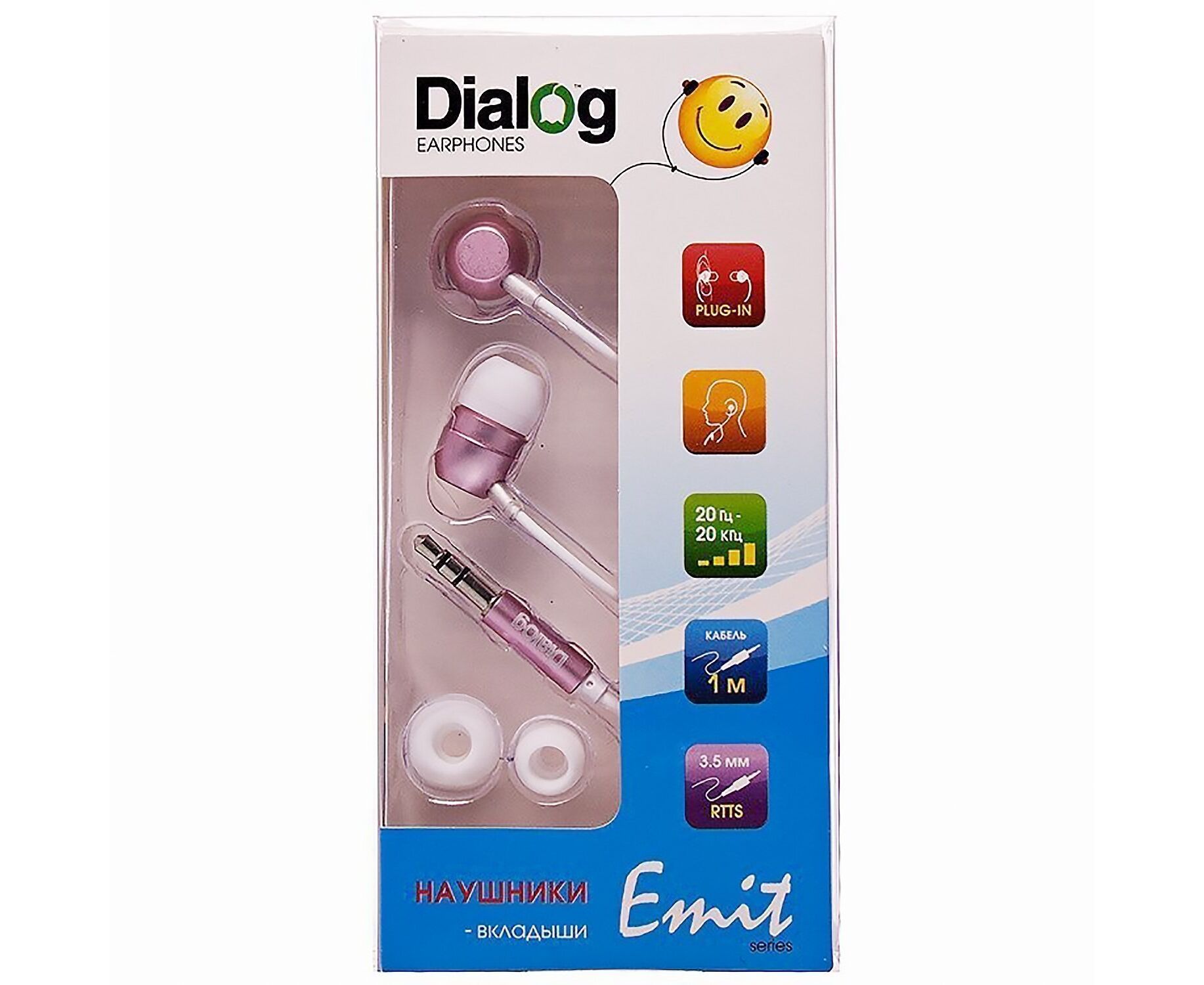 Проводные наушники внутриканальные Dialog EP-F57 Jack 3,5 (pink) (77076)