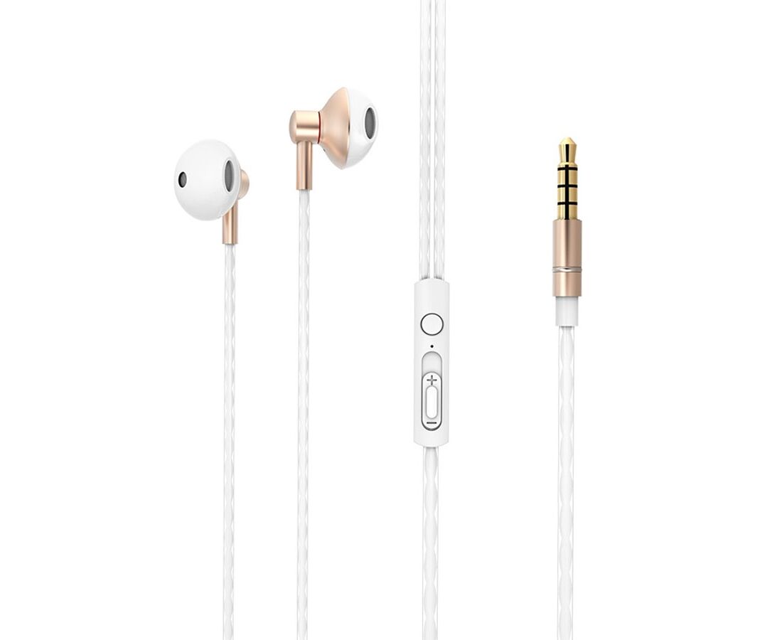 Проводные наушники BOROFONE BM14 Skymelody, Jack 3.5mm, 1.2 м, золотой