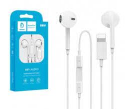 Гарнитура проводная Denmen DR10, Apple 8 pin, вставные, ушной вкладыш, белый, фирменная упаковка