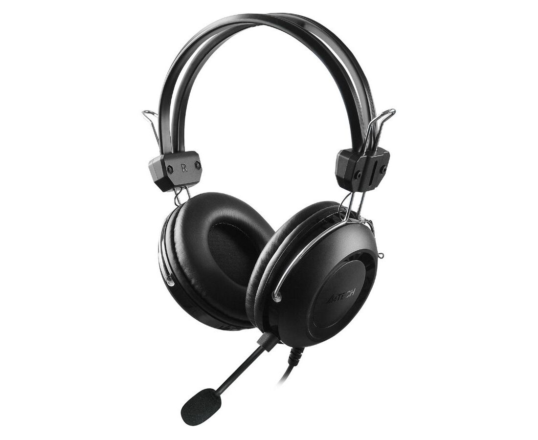 Наушники полноразмерные проводные, с микрофоном A4 TECH HU-35 (черный)
