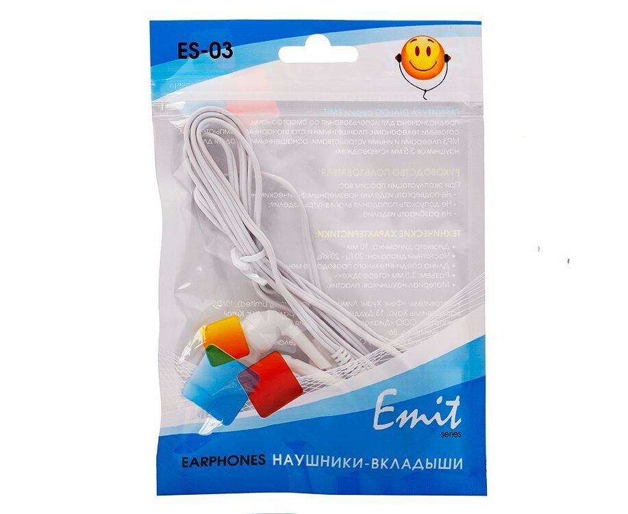 Проводные наушники с микрофоном внутриканальные Dialog ES-03 (white)