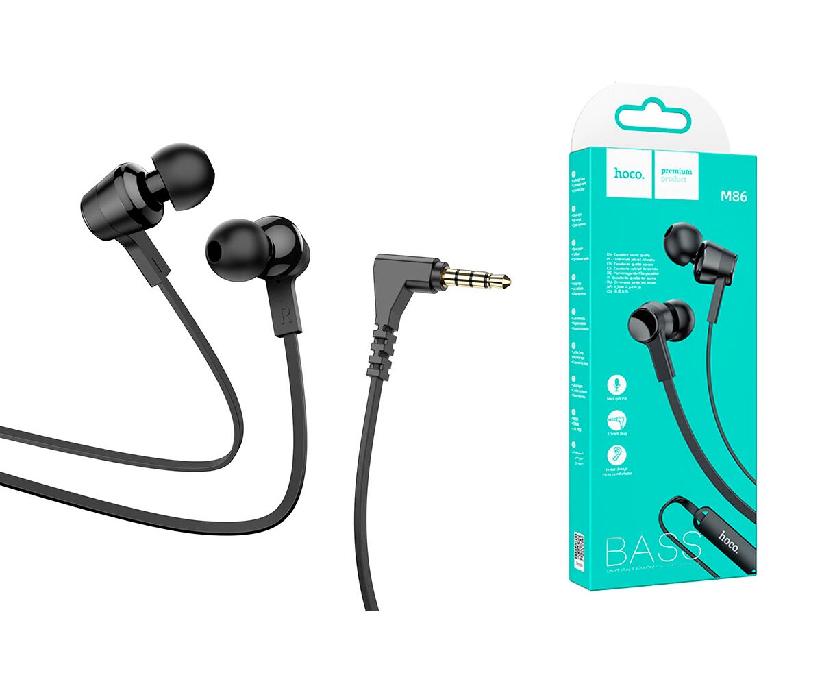 Наушники HOCO M86 Oceanic universal earphones with mic (черный)