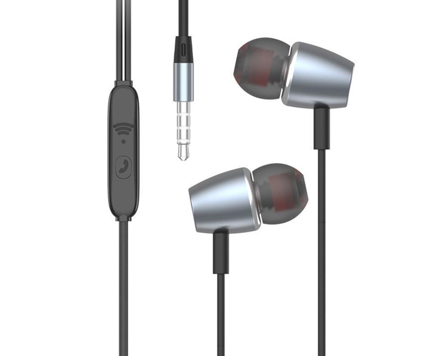 Проводные наушники с микрофоном внутриканальные SKYDOLPHIN SR24, 3.5 Jack (grey) (206549)