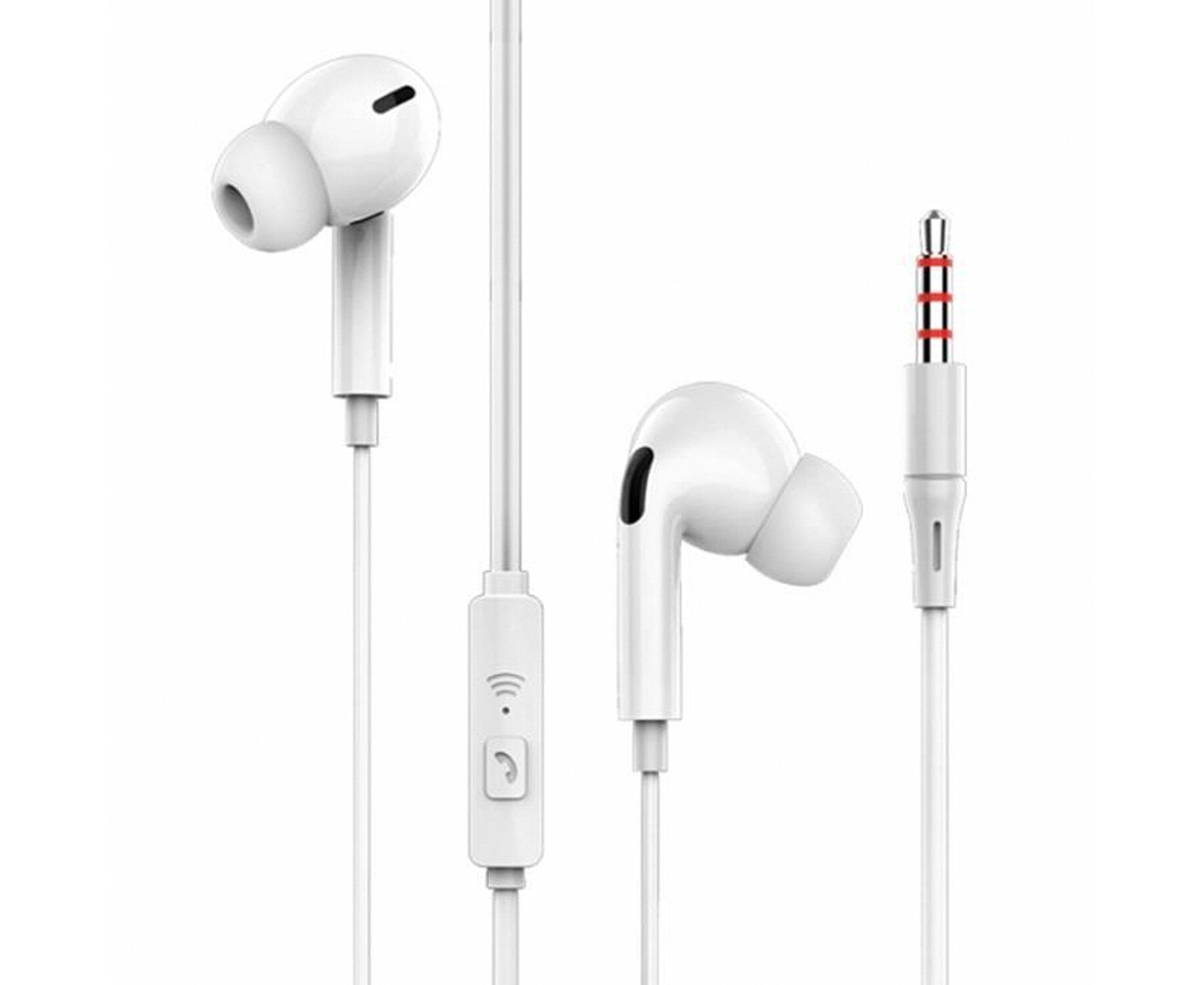 Проводные наушники с микрофоном внутриканальные SKYDOLPHIN SR17, 3.5 Jack (white) (206544)