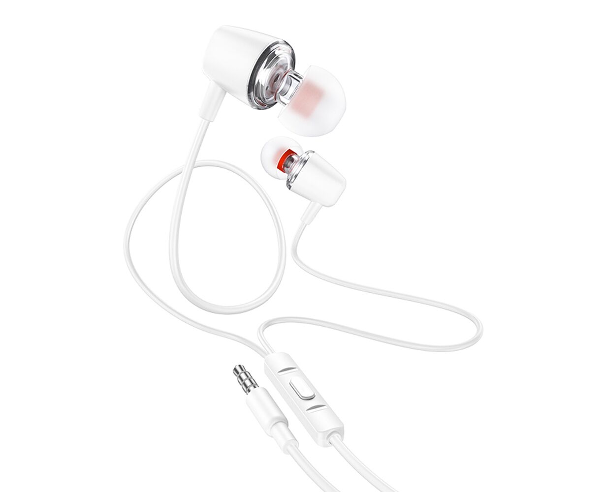 Наушники HOCO M107 Discoverer universal earphones with mic (белый)