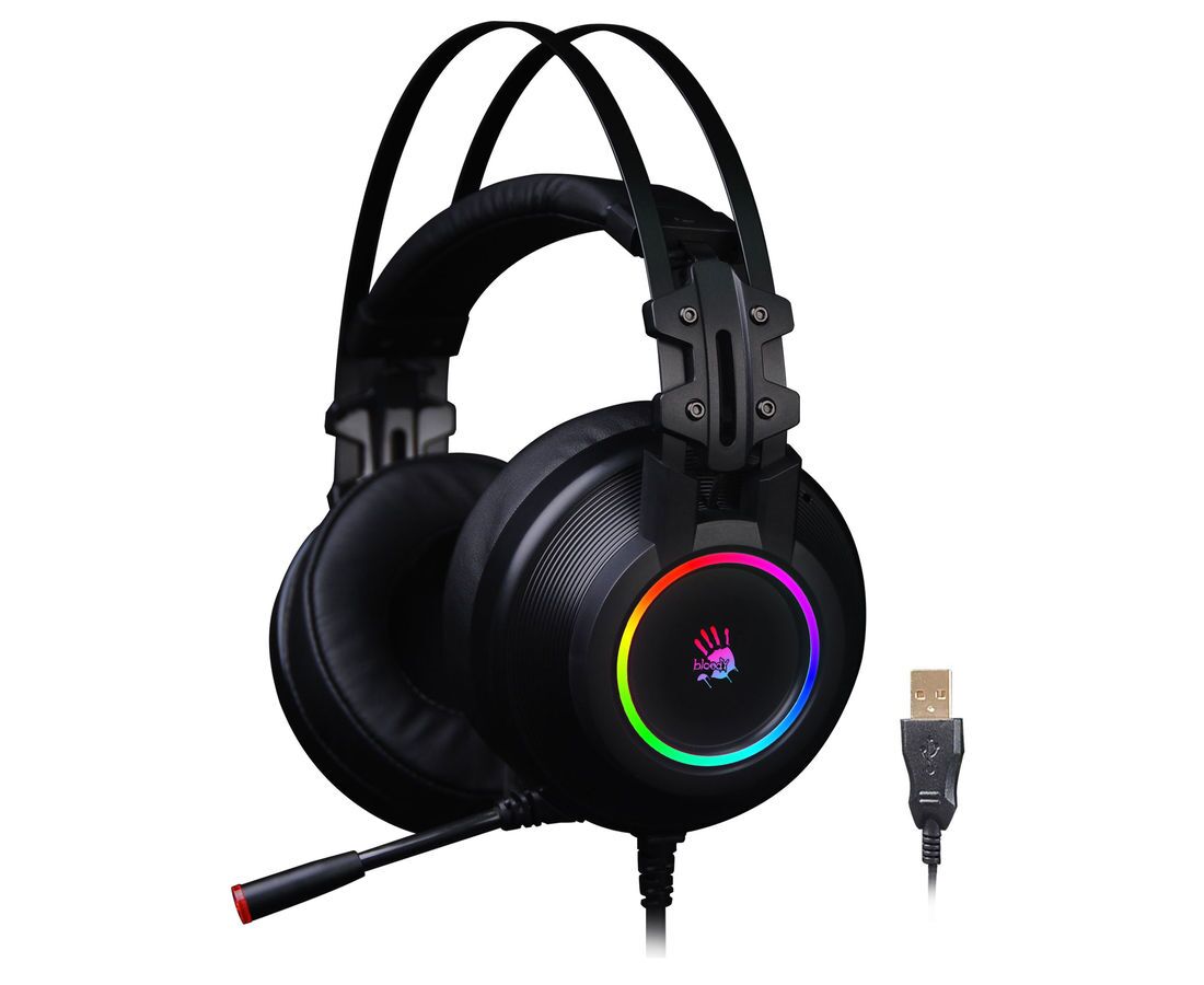 Наушники игровые с микрофоном A4 TECH Bloody G528 C 1.8м мониторы USB оголовье (G528 C) (черный)