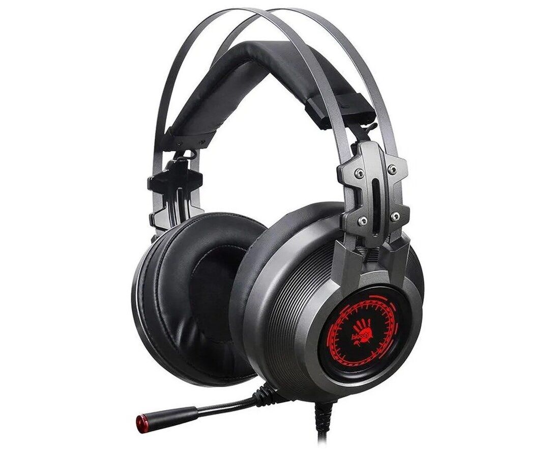 Наушники игровые с микрофоном A4 TECH Bloody J527 серый 2м (J527) (черный)