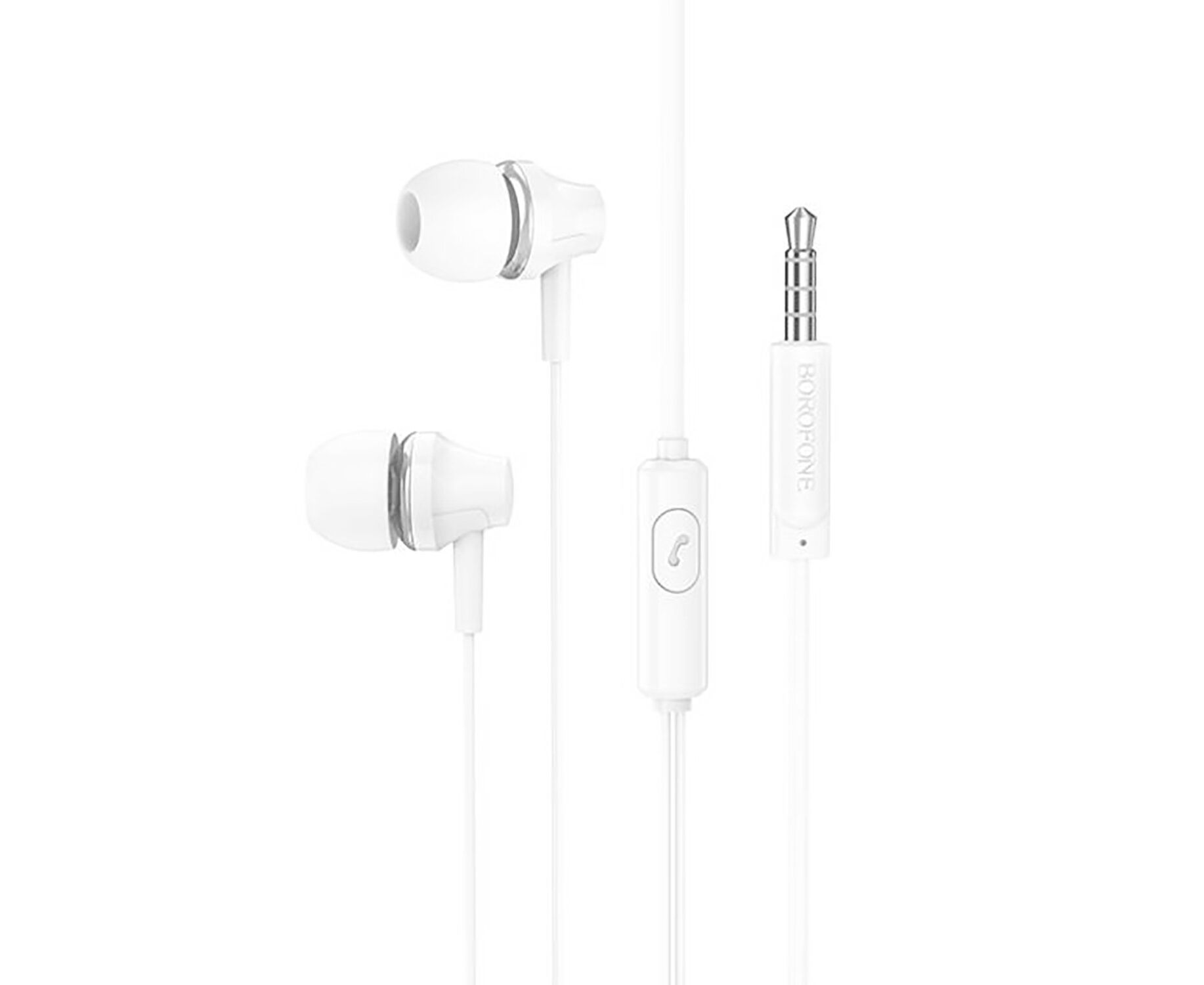 Проводные наушники с микрофоном внутриканальные Borofone BM73 Jack 3,5 (silver) (217923)