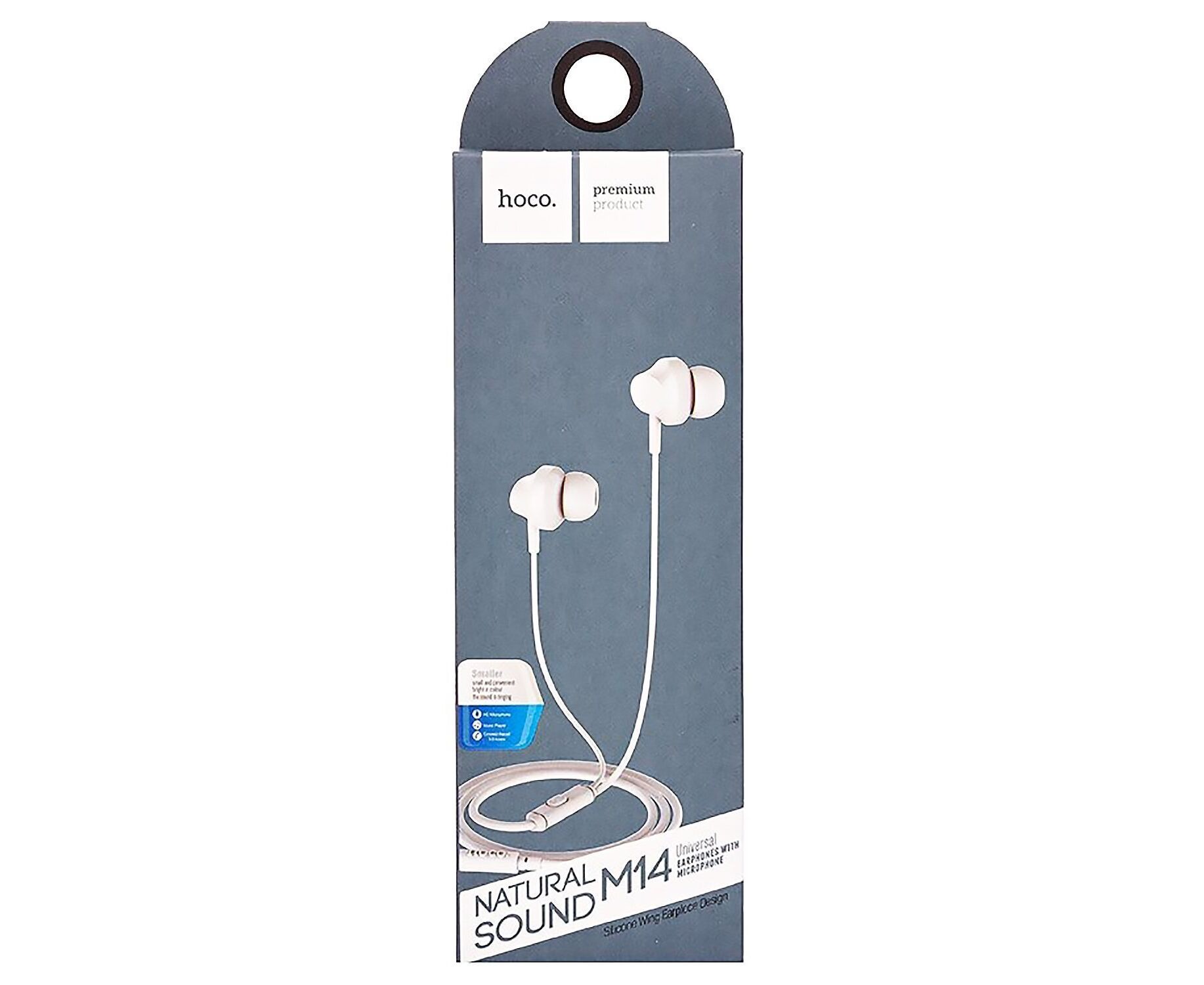 Проводные наушники с микрофоном внутриканальные Hoco M14 Natural sound universal Jack 3,5 (wh(72628)