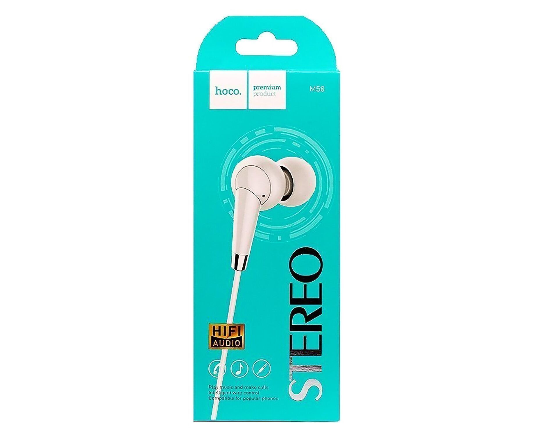 Проводные наушники с микрофоном внутриканальные Hoco M58 Amazing universal (white)