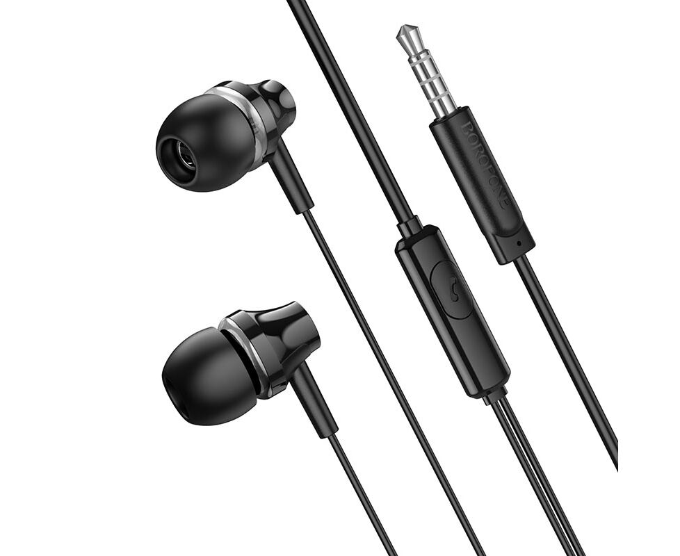 Наушники BOROFONE BM74 Singer universal earphones with microphone (чёрный)