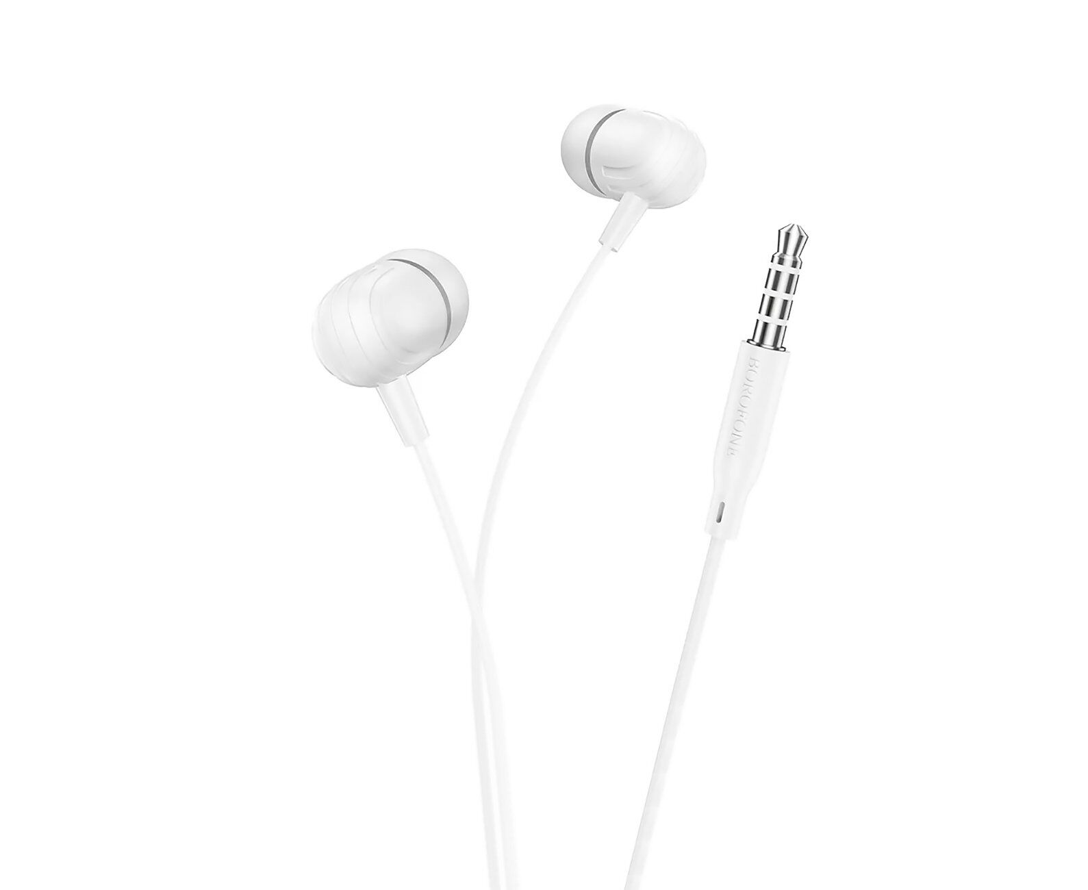 Проводные наушники с микрофоном внутриканальные Borofone BM77 Jack 3,5 (white) (221578)
