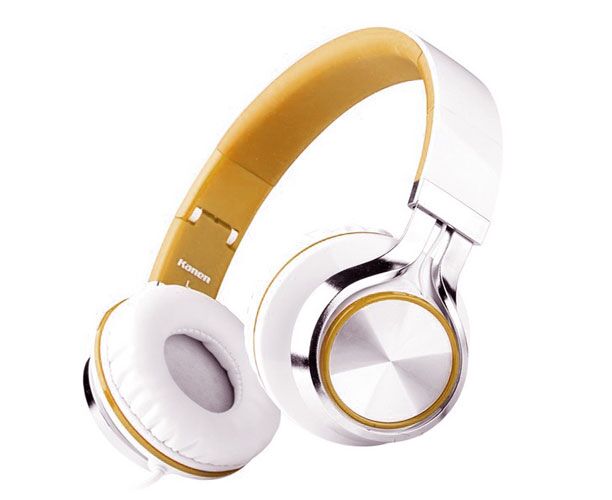 Наушники с микрофоном:Kanen IP-2050 White/Gold