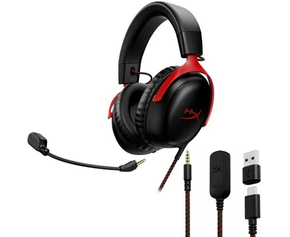 Гарнитура игровая HP Hyper X Cloud III 727 A9 AA Black/Red