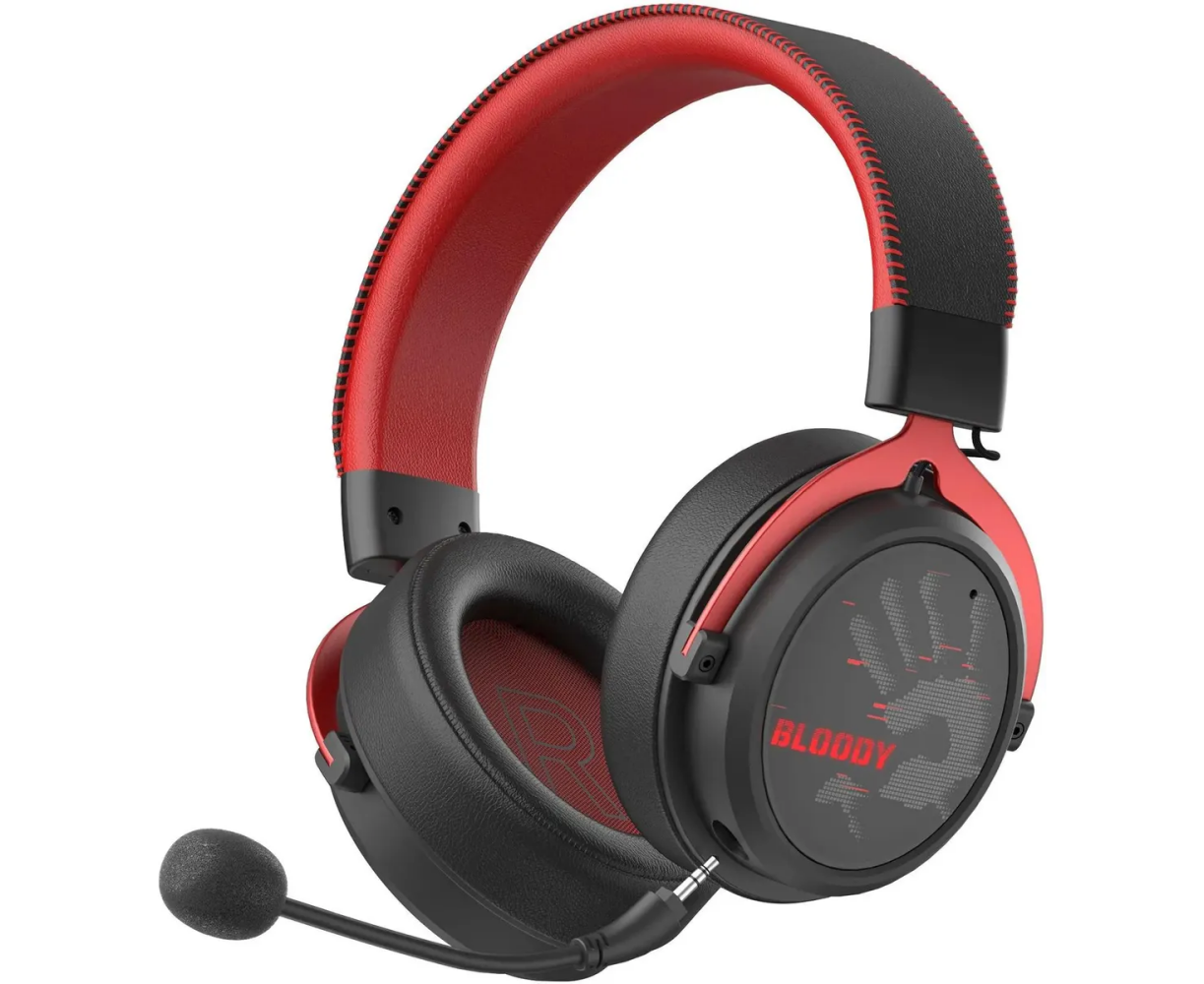Наушники игровые с микрофоном A4 TECH Bloody MR590 Sports 1.5м мониторные BT/Radio/3.5mm оголовье (красный/черный)