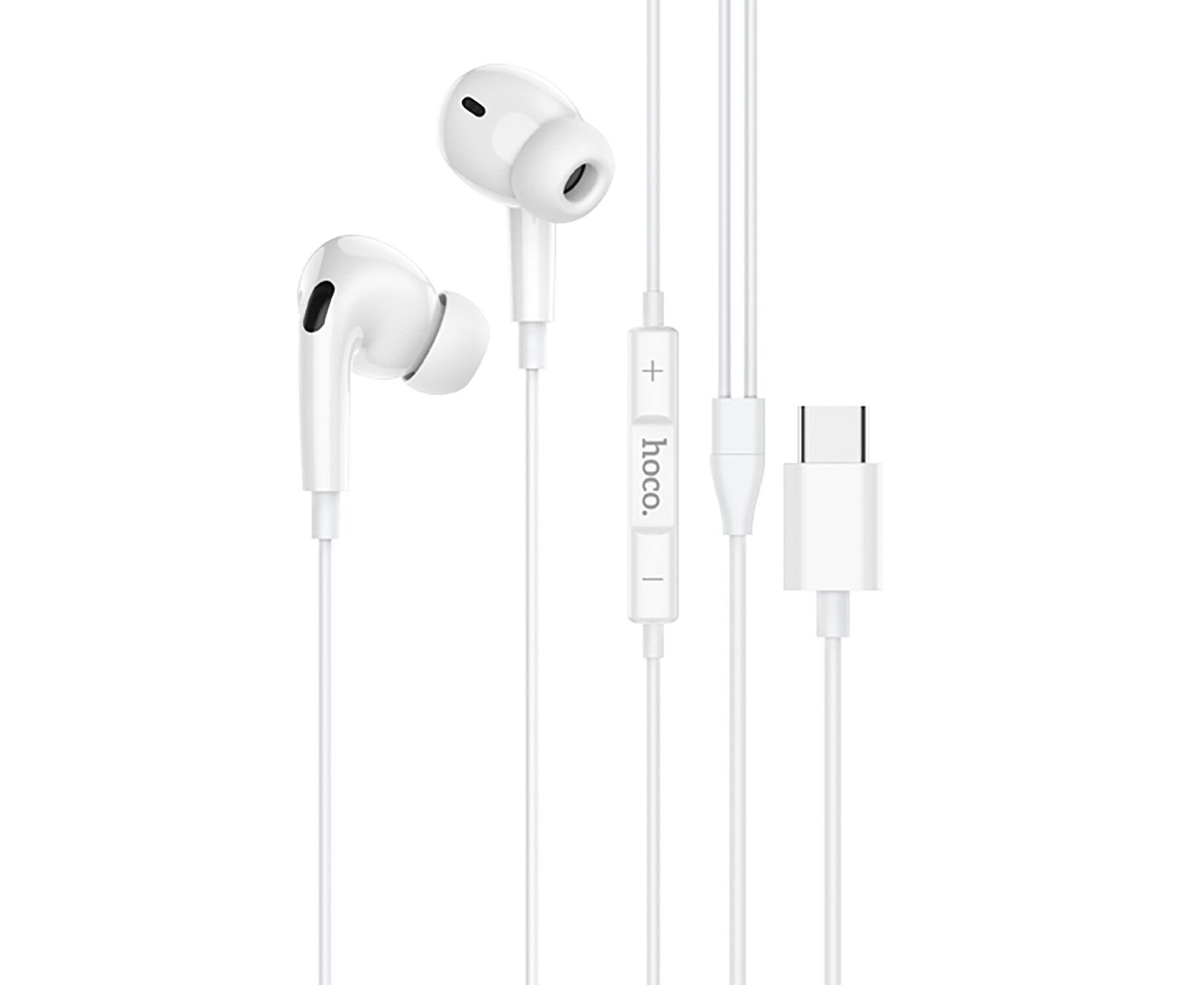 Проводные наушники с микрофоном внутриканальные Hoco M101 Pro Crystal Type-C (i P15) (белый)(235080)