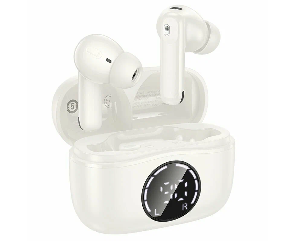 Наушники HOCO EQ22 Singer true wireless ANC+ENC noise reduction BT headset Cloudy white