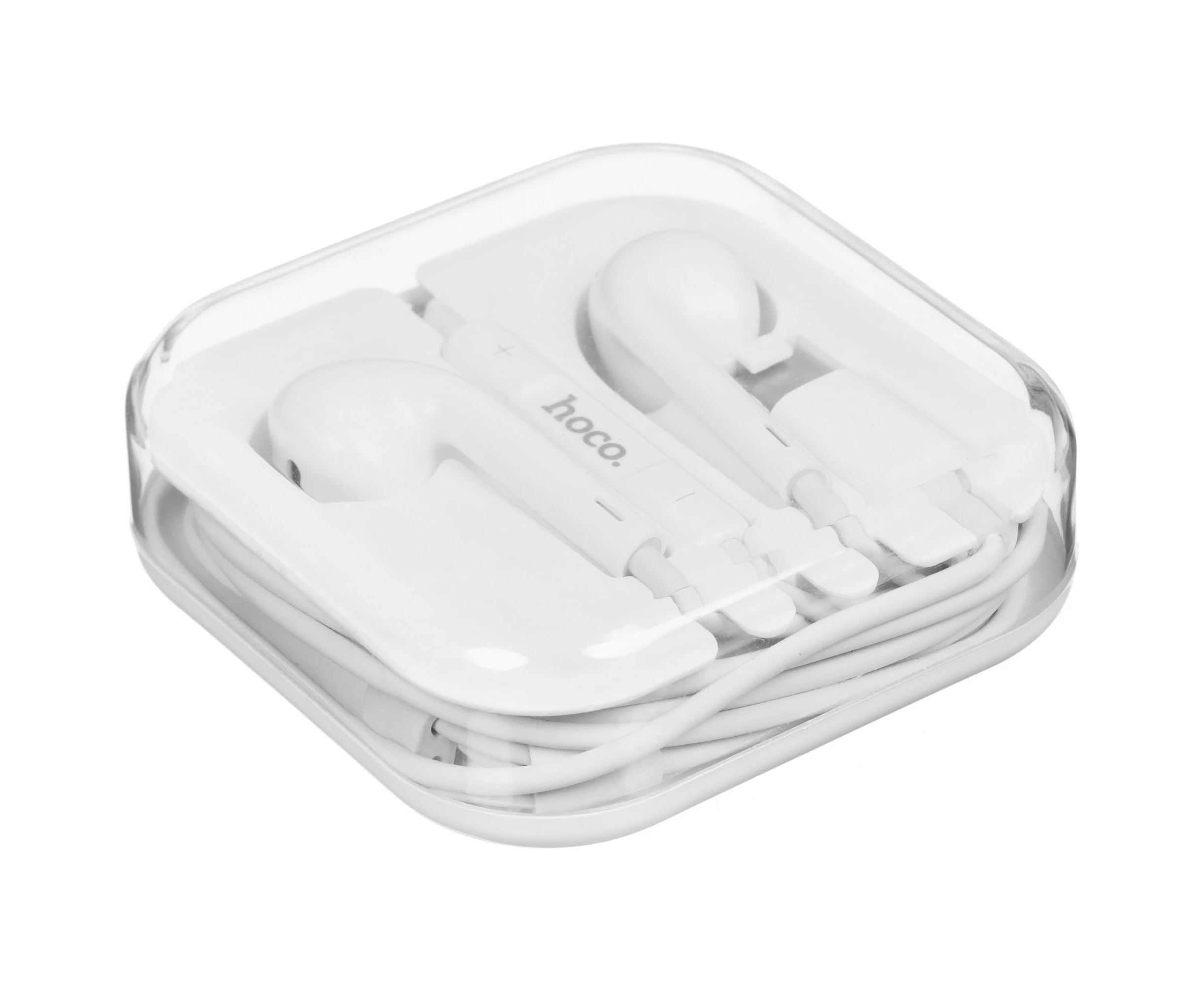 Наушники HOCO M101 Crystal joy wire-controlled earphones with microphone White