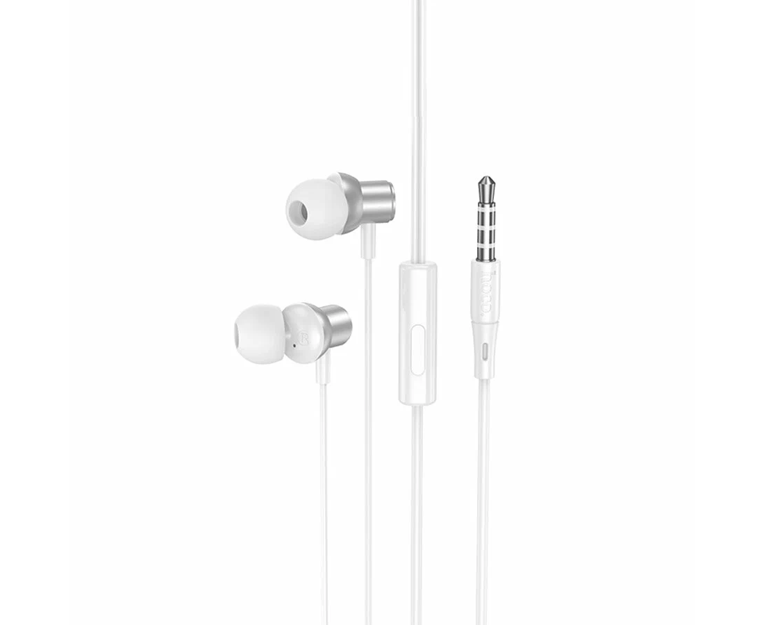 Проводные наушники HOCO M110 Encourage, Jack 3.5mm, 1.2 м, серебристый