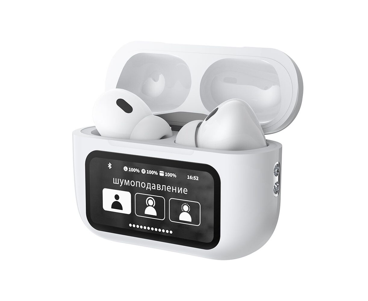 Беспроводные наушники с микрофоном Air Pro 3 ANC, TWS, BT 5.3, 350 м Ач, ANC, LCD, белый, Deppa