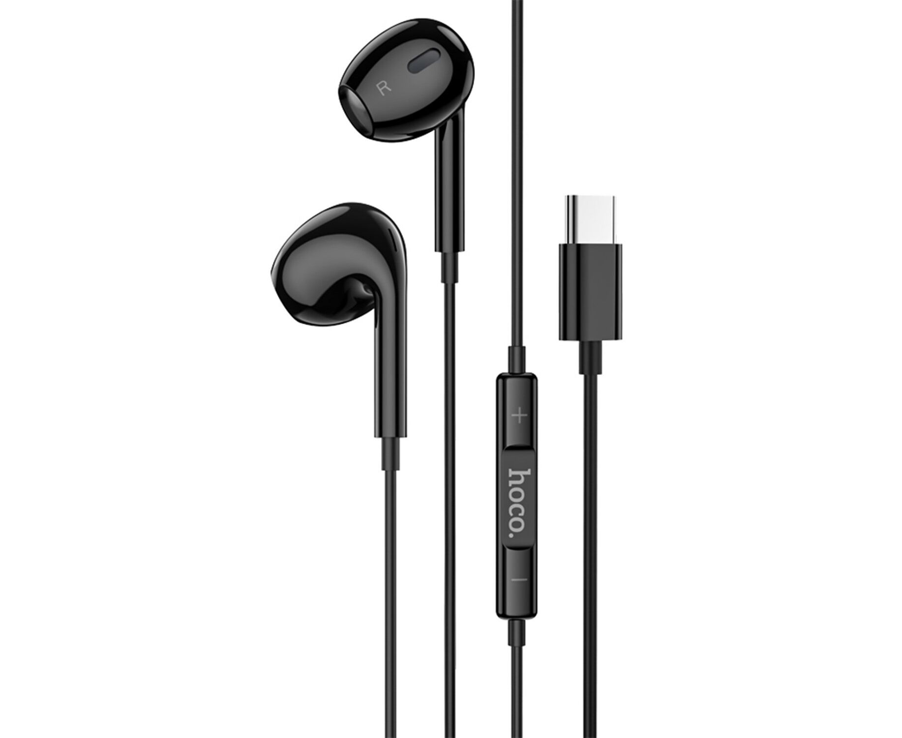 Проводные наушники с микрофоном вкладыши Hoco M101 Max Crystal Type-C (black) (235081)