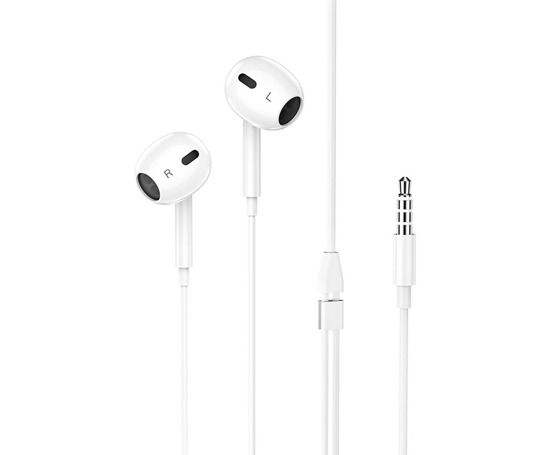 Проводные наушники с микрофоном вкладыши Borofone BM30 Max Jack 3,5 (white) (217935)