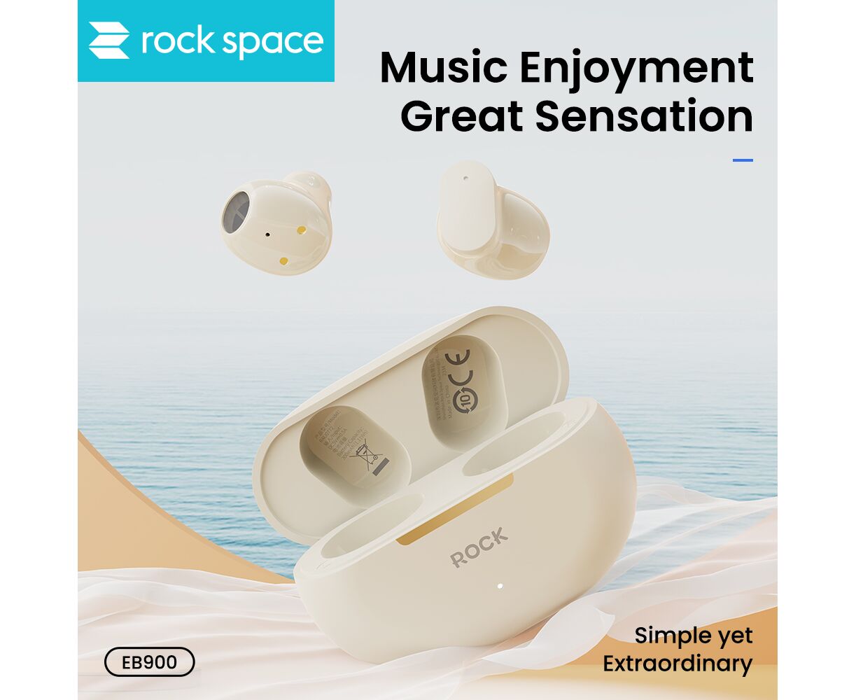 Наушники TWS вкладыши ROCK EB900 Бежевый
