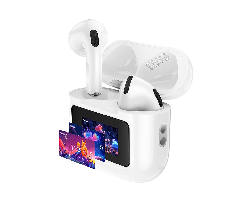 Наушники bluetooth HOCO EW73 Randy true wireless BT headset with touch screen (белый)