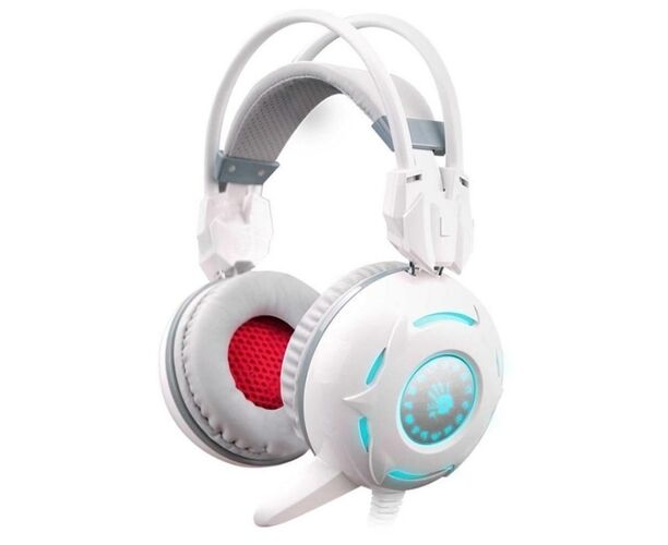 Наушники с микрофоном A4 Bloody G300, 1,8м мониторые (белый/серый)