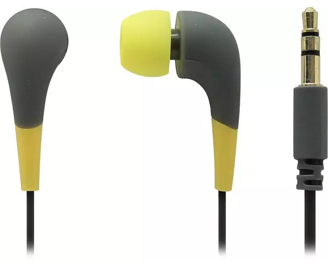 Наушники Smartbuy SBE-930 Curve, soft-touch, сменные насадки, желт/серые