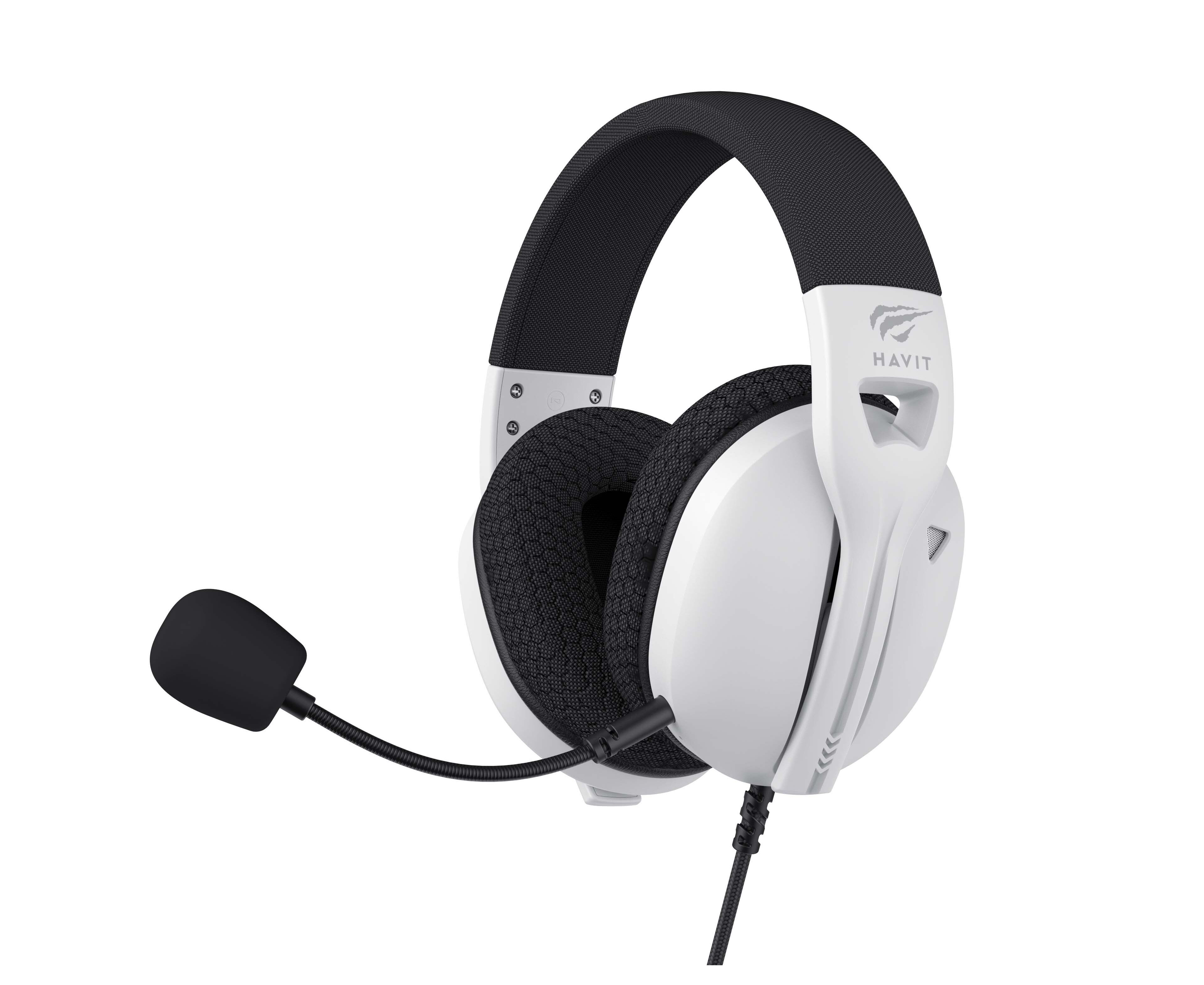 Проводные игровые наушники Havit Fuxi-H5dw с микрофоном, белый;черный