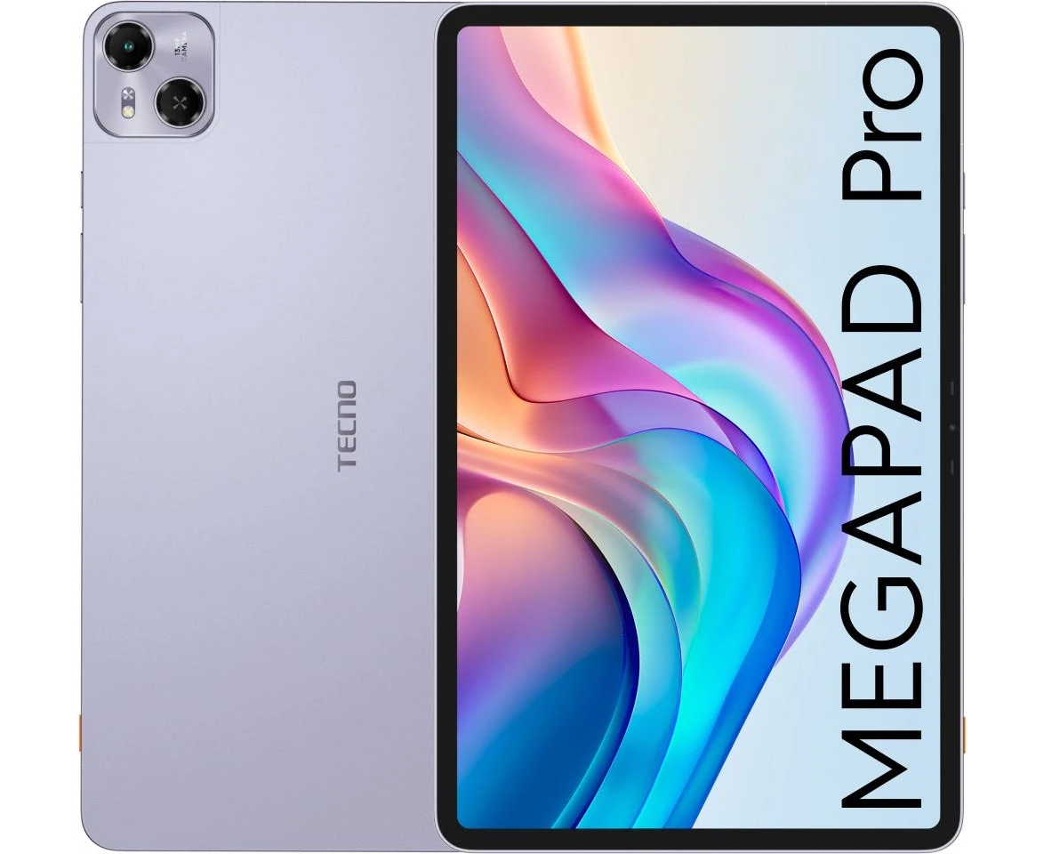 Планшет Tecno Mega Pad Pro T1201 G100 (2.2) 8 C RAM8 Gb ROM128 Gb 12" IPS 2000x1200 4 G Android 14 фиолетовый 13 Mpix 5 Mpix BT Wi Fi micro SD 1 Tb 10000m Ah