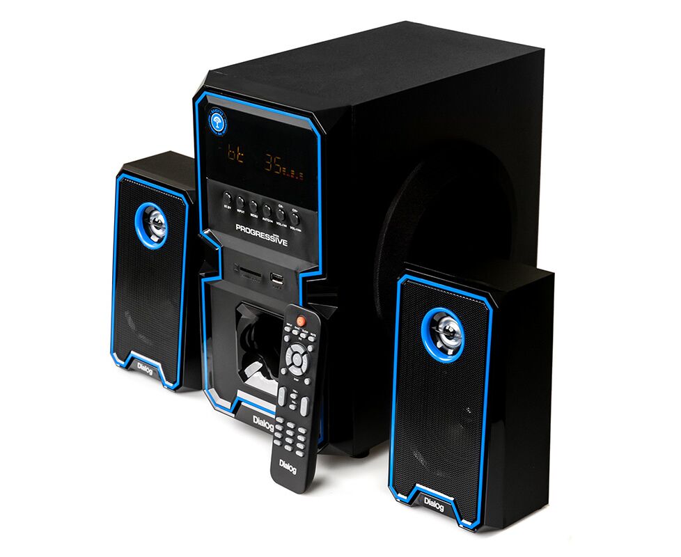 Dialog Progressive AP-222 B BLACK - акустические колонки 2.1, 30 W+2*15 W RMS, Bluetooth, USB+SD reader