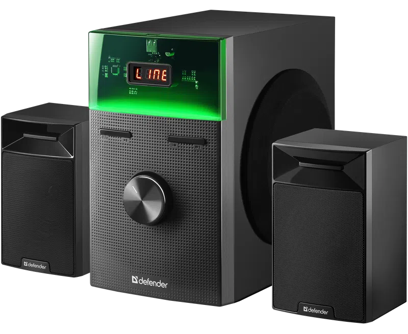 Акустическая система 2.1 DEFENDER Tresor 50 Вт, BT/FM/USB/AUX/RC/Light (65092)