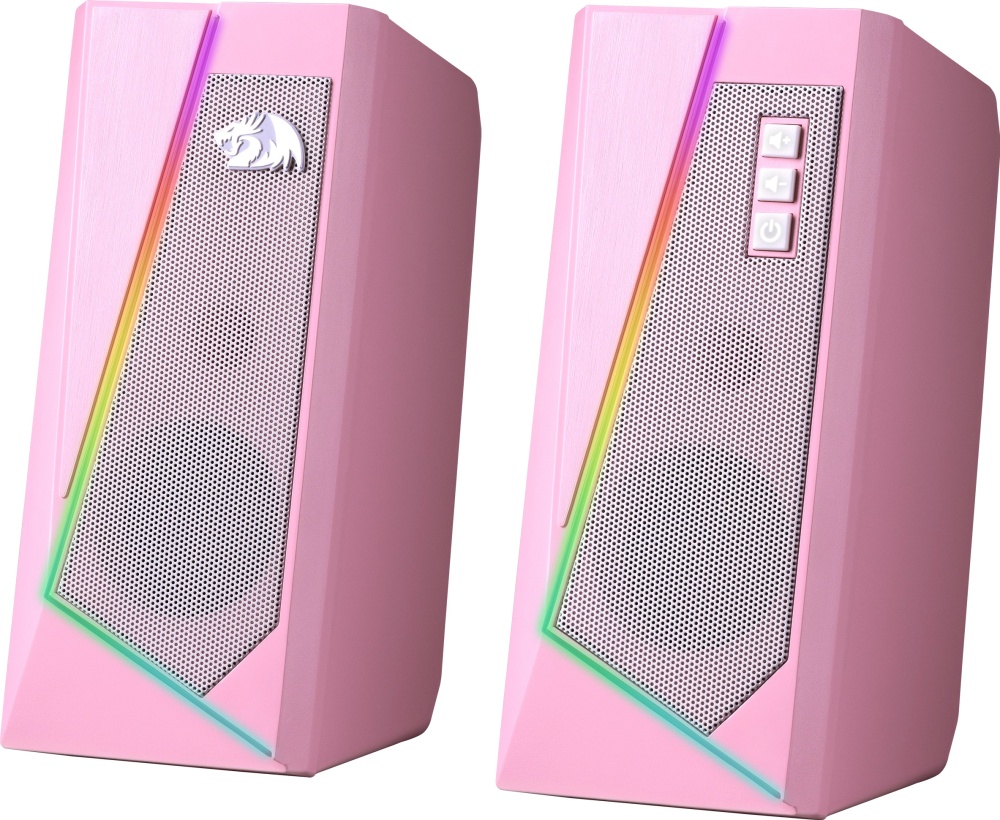 Акустическая система 2.0 Redragon Anvil розовый,5 Вт,RGB,USB+3.5мм 71776