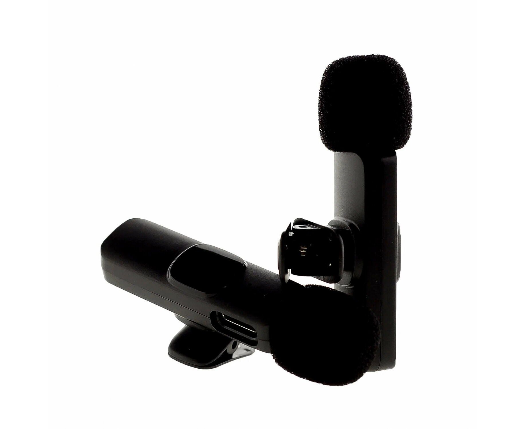 Микрофон - K9 двойной с прищепкой для телефона, Type-C+Lightning (black) (239604)