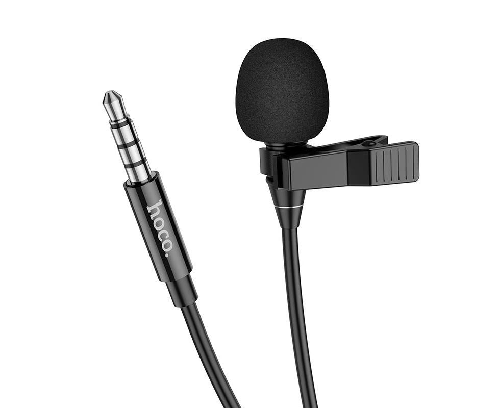 Микрофон для мобильного устройства Hoco L14 3,5 Lavalier microfone, (черный)