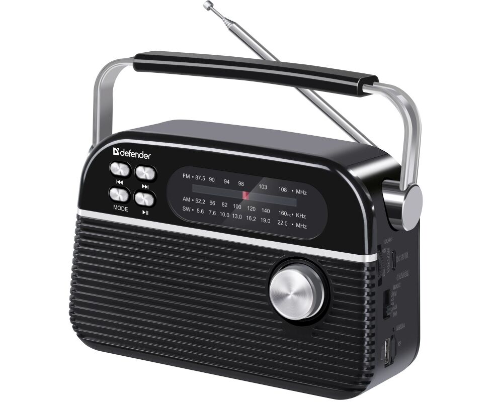 Радиоприёмник DEFENDER Vega 5 Вт FM/AM/SW/BT/USB/TF/1200м Ач (65179)