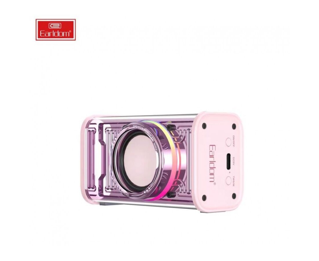 Колонка портативная Earldom ET-A31 Bluetooth/AUX прозрачно-розовый