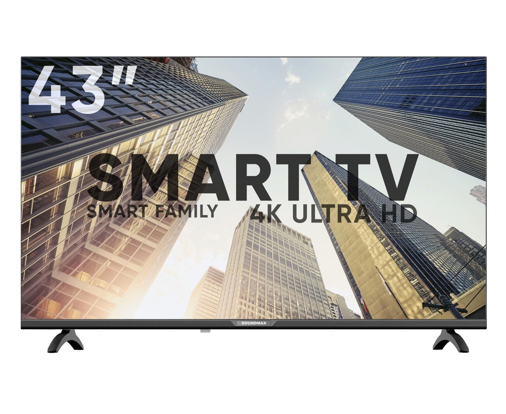 43" Телевизор Soundmax SM-LED43 M01 SU черный 3840x2160, 4 K Ultra HD, 60 Гц, Wi-Fi, Smart TV, Android TV