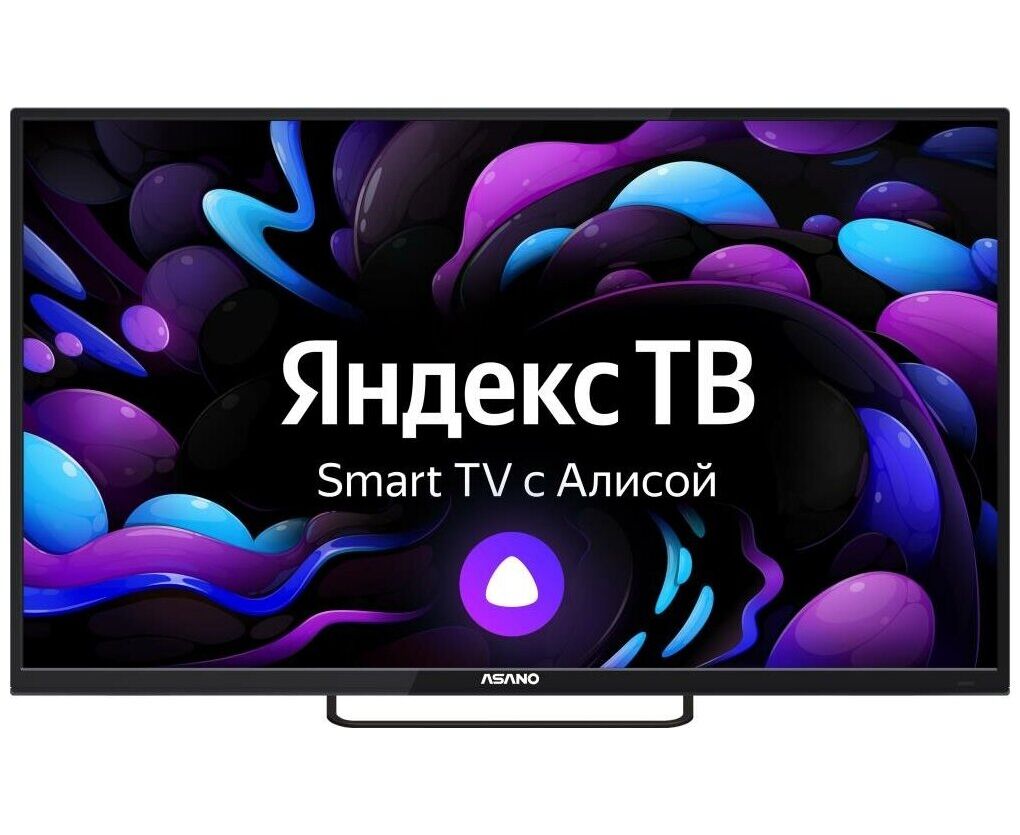 55" Телевизор ASANO 55 LU8120 T черный 3840x2160, 4 K Ultra HD, 60 Гц, Wi-Fi, Smart TV, Яндекс ТВ