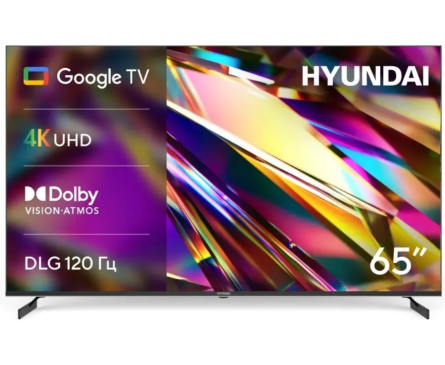 65" Телевизор Hyundai H-LED65 BU7011 черный 3840x2160, 4 K Ultra HD, 60 Гц, Wi-Fi, Smart TV, Google TV